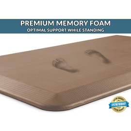 ComfiLife Anti Fatigue Floor Mat – 3/4 Inch Thick Perfect Kitchen Mat, Standing Desk Mat – Comfort at Home, Office, Garage – Durable – Stain Resistant – Non-Slip Bottom (24" x 70", Beige)
