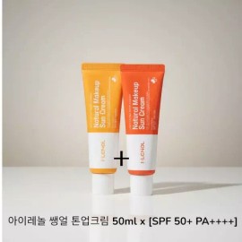 Irenol 1+1 아이레놀 쌩얼 톤업크림 50ml x 2개 SPF 50+ PA++++ [[1+1] 쌩얼 크림 1.0 (21호이하)] 1+1 Airenol Bare Skin Tone-Up Cream 50ml x 2 SPF 50+ PA++++ [[1+1] Bare Skin Cream 1.0 (Up to shade 21)]