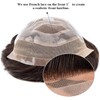 Postizos Peluca de cabello humano tupé for hombre Sistema reemplazo