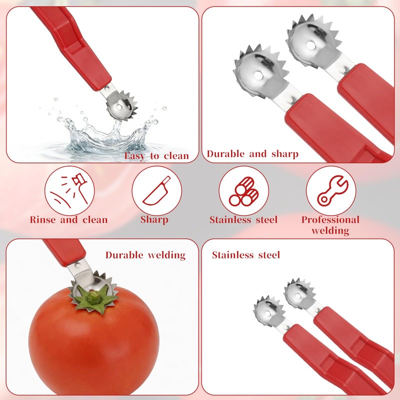 JJUNW 4Pcs Strawberry Huller, Stainless Steel Tomato Corer, Strawberry Huller