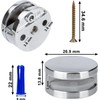 AccEncyc Upgraded 3-5mm Frameless Mirror Mounting Hardware 8 Pack Dual-Screw