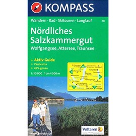 Nördliches Salzkammergut, Wolfgangsee, Attersee, Traunsee: Wanderkarte mit Aktiv Guide, Radrouten, Skitouren, Loipen und Panorama. GPS-genau. 1:50000 (KOMPASS Wanderkarte, Band 18)
