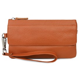 Uromee Wristlet Wallet Clutch Purses for Women Genuine Leather RFID Crossbody Bag Card Holder Detachable Shoulder Strap