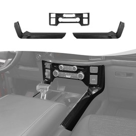 SQQP Center Console Air Conditioning Switch & Side Gear Shift Panel Cover Kit for Ford F150 2021-2023(Carbon Fiber)