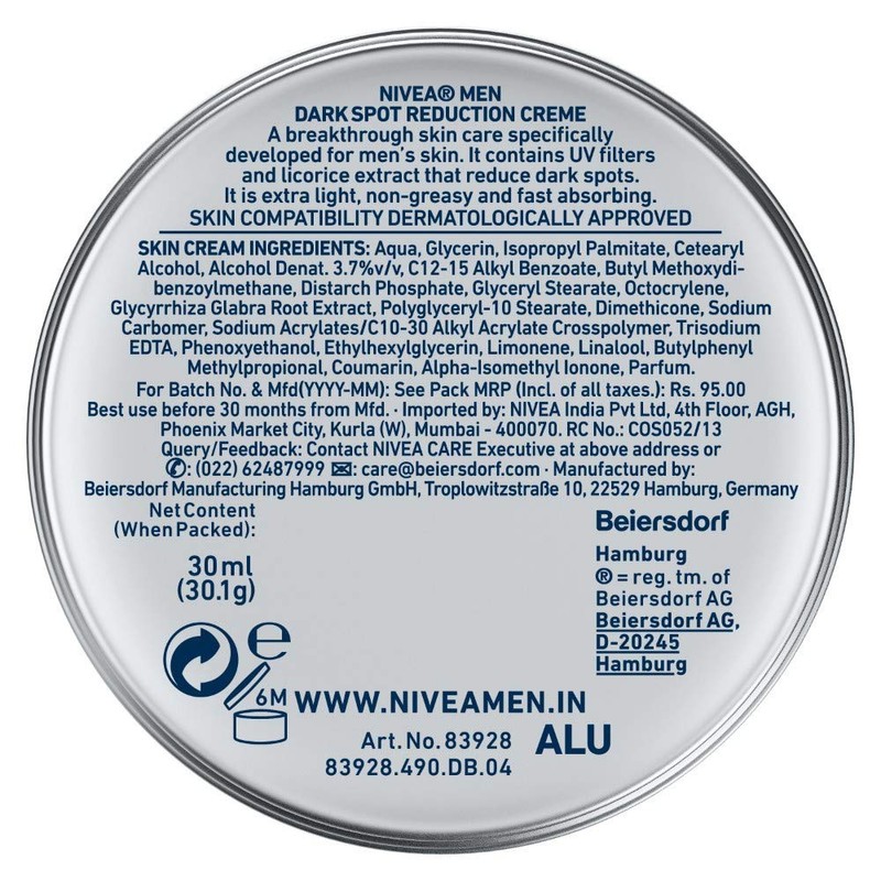 Nivea Men Dark Spot Reduction Cream, 30Ml