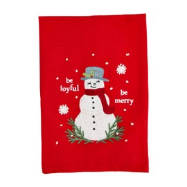 Mud Pie Embroidered Towel, Snowman, 21" x 14"