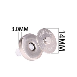 Mini Skater Magnetic Button Clasp Snaps - Closure Purses, Handbag Clothes Sewing Craft, 6-Pack (14mm, Silver)