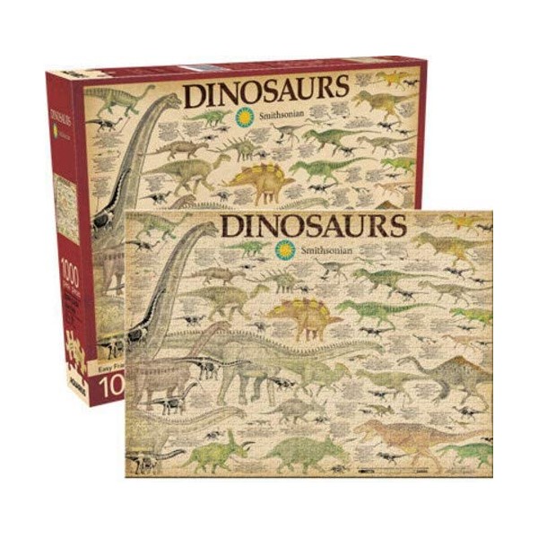 AQUARIUS Smithsonian Dinosaurs Puzzle (1000 Piece Jigsaw Puzzle) - Glare Free - Precision Fit - Officially Licensed Smithsonian Merchandise & Collectibles - 20 x 28 Inches