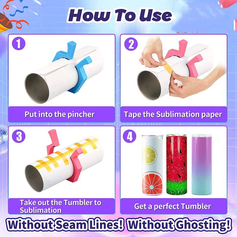 4Pcs Sublimation Tumbler Pinch ABS Sublimation Tumbler Clamp Holder Grip