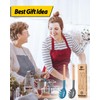 Pack of 2 Spaghetti Spoon, Silicone Pasta Fork with Wooden