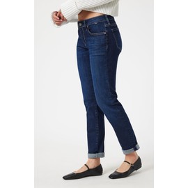 Mavi Women's Emma Mid Rise Slim Boyfriend Jeans, Deep Flex Blue, 29x32