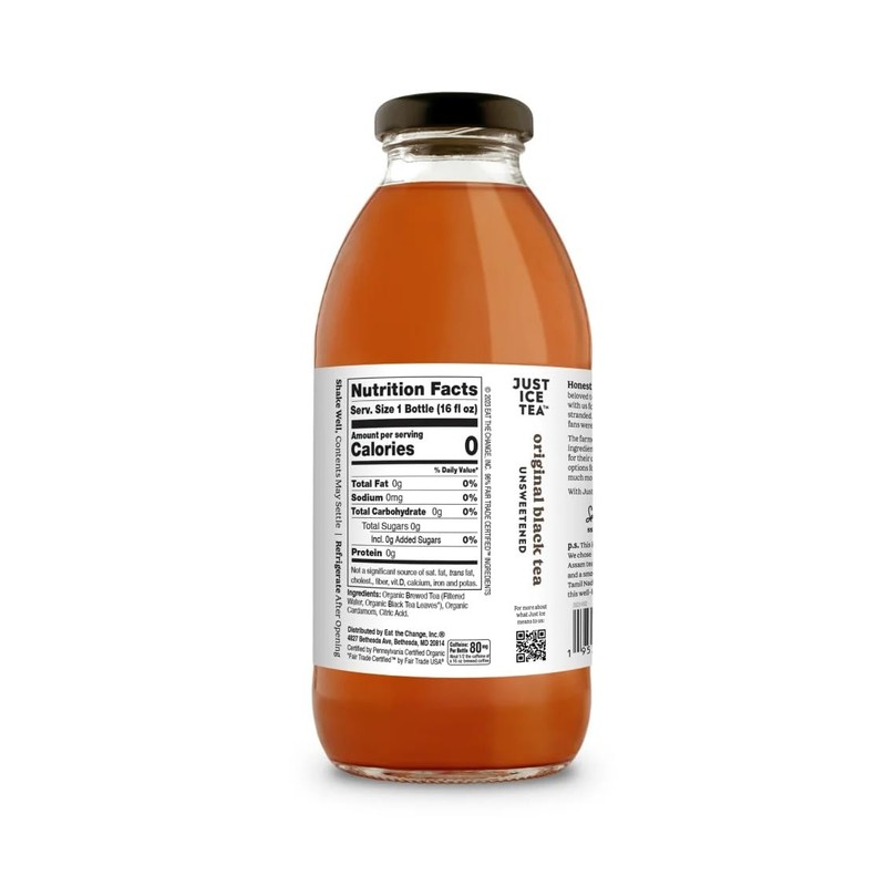Just Ice Tea Organic Iced Tea, 16 Fl Oz Glass