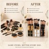 Zhehao 2 Pack Clear Acrylic Desk Organizer, 6-Slot Makeup Brush