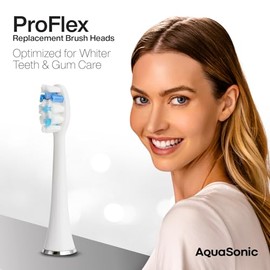 AquaSonic Duo PRO - Juego de 8 cabezales de cepillo de repuesto ProFlex mejorados para una mejor eliminación de placas, original AquaSonic