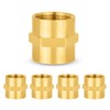 5-PACK GUOFIS Brass Pipe Fittings Coupling,3/4" NPT Female to 3/4"