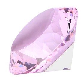 Pink Crystal Glass Diamond Shaped Decoration 80mm Jewel Paperweight,Gift Decoration Idea For Christmas, Thanksgiving