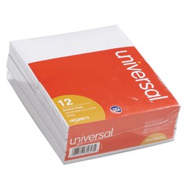 Universal Products - Universal - Scratch Pads, Unruled, 3 x 5, White, 12 100-Sheet Pads/Pack - Sold As - Great for the home or office-anywhere you need to jot down a note. - Basic plain white paper, gummed top. - by UniversalÃ‚®
