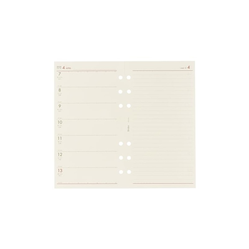 Noritsu BD018 Binding Index Notebook, Refill, Begins in April 2025,