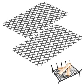 Powrocket 2 Pack Fireplace Grate Ember Retainer 16 x 10 Inch,Heavy Duty Solid Steel,Add Support to Fire Logs on Grate,Suitable for Most Indoor Fireplace and Outdoor Fire Pit