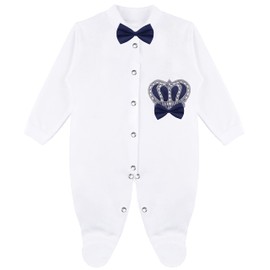 Lilax Conjunto de regalo de 3 piezas para recién nacido de 0 a 3 meses, Joyas de la Corona para bebé niño, Azul marino, 0-3 M