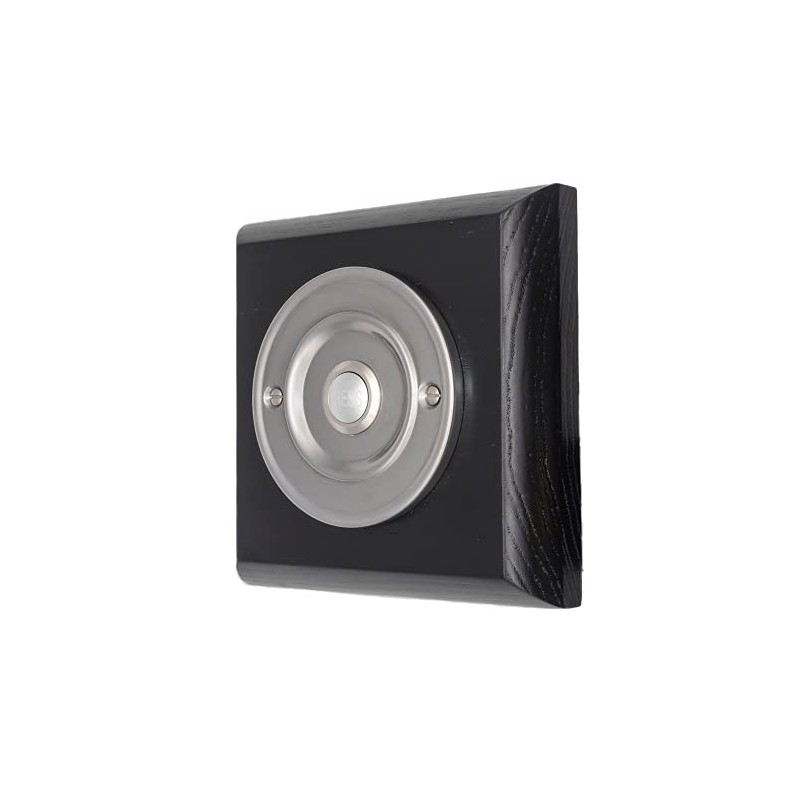 Modern Living Square Wireless Doorbell in Black Ash and Brushed