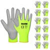 DULFINE Safety Work Gloves for Men PU Coated 12 Pairs