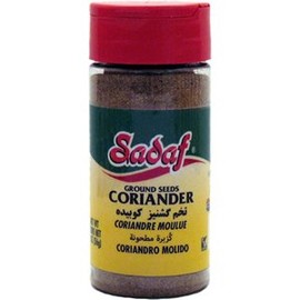 Sadaf Coriander Seeds Ground - Coriander Seeds Powder for Cooking and Food Flavoring - Mediterranean Cuisine - Semilla de Cilantro - Kosher - 2 Oz Pet Bottle with Shaker Top