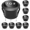 Taiss/8Pcs Round Rocker Toggle Switch Black AC 250V/10A 125V/12A ON/OFF/ON