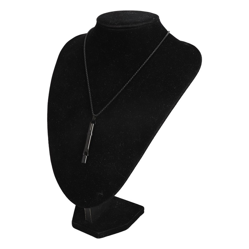 Breathing Necklace Reducing Stress Whistle Shape Steel Meditation Anxiety Necklace