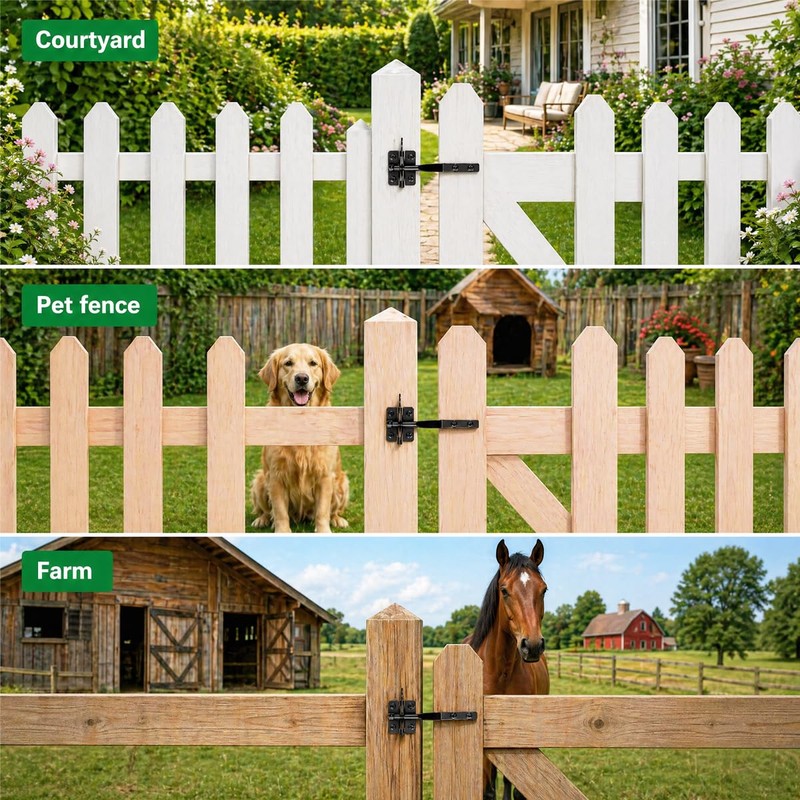 Self-Locking Heavy-Duty Gate Latch: Automatic Gravity Lever Type for Wooden