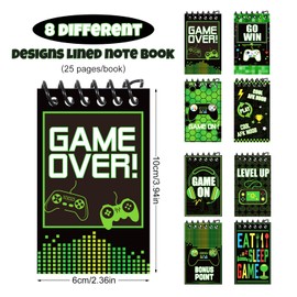Marspark 24 Pieces Video Game Party Favors Mini Gaming Notepads Gamer Gaming Notepad Bulk Party Favors Supplies Mini Notepads Pack for Classroom Video Boys Girls Game Birthday