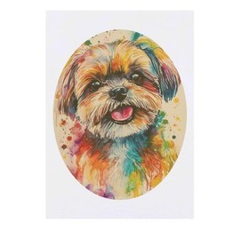 'Shih Tzu Dog Portrait' Temporary Tattoo - Water Resistant, Skin-Safe, Non-Toxic Transfer (TO00083627)