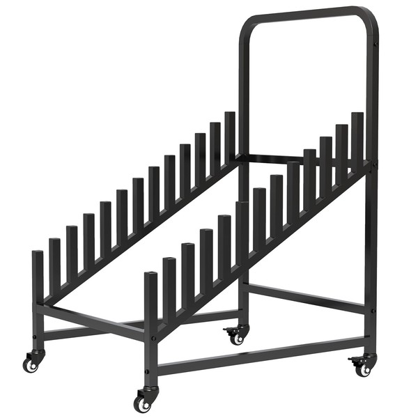 tonchean 12-tier Metal Ceramic Tile Display Rack, Wheeled Tile Display