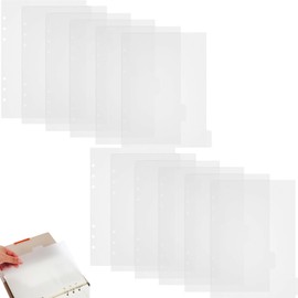 A5 Partition Cards, Made of PP, Waterproof, Durable, 12 Page Personal Organizer, Transparent Dividers, 6 Holes, Note Cover, Notepads, Etc. Study Supplies, Office Supplies, Approx. 8.3 x 5.8 inches