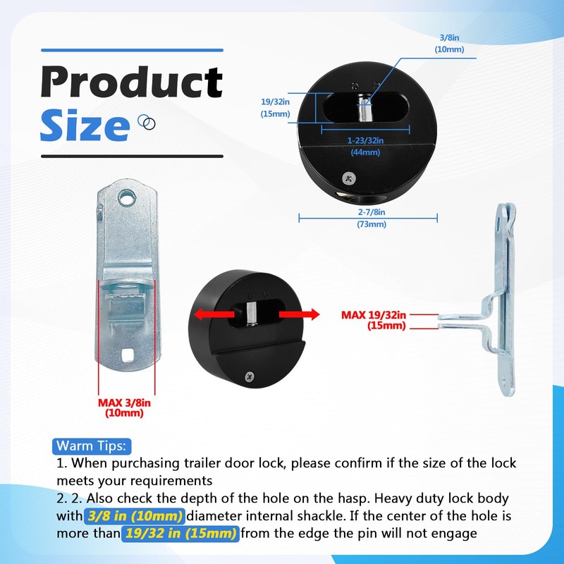 4 Pack Trailer Door Locks Keyed Alike Heavy Duty Hockey