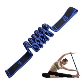 1 Piece Yoga Stretch Strap, Multi-Loops Adjustable Exercise Band, Highly Elastic Yoga Stretching Band, Effective Stretch Fitness Bands for Fitness, Yoga, Dance Training, Gymnastics (Blue)