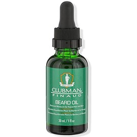 Clubman Pinaud Beard Oil for Men – Balanced Moisture for Facial Hair & Skin, Softens & Nourishes Beard, 1 oz