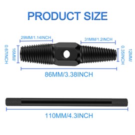 Broken Pipe Extractor - Alloy Steel Easy Out Water Pipe Triangle Valve Screw Remover Tool with Rod, Double Head Manual Damaged Pipe Repair Kit for 1/2" 3/4" Pipe