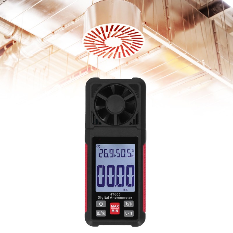 Digital Anemometer 5 Blades Small Resistance Fast Accurate Measurement Air