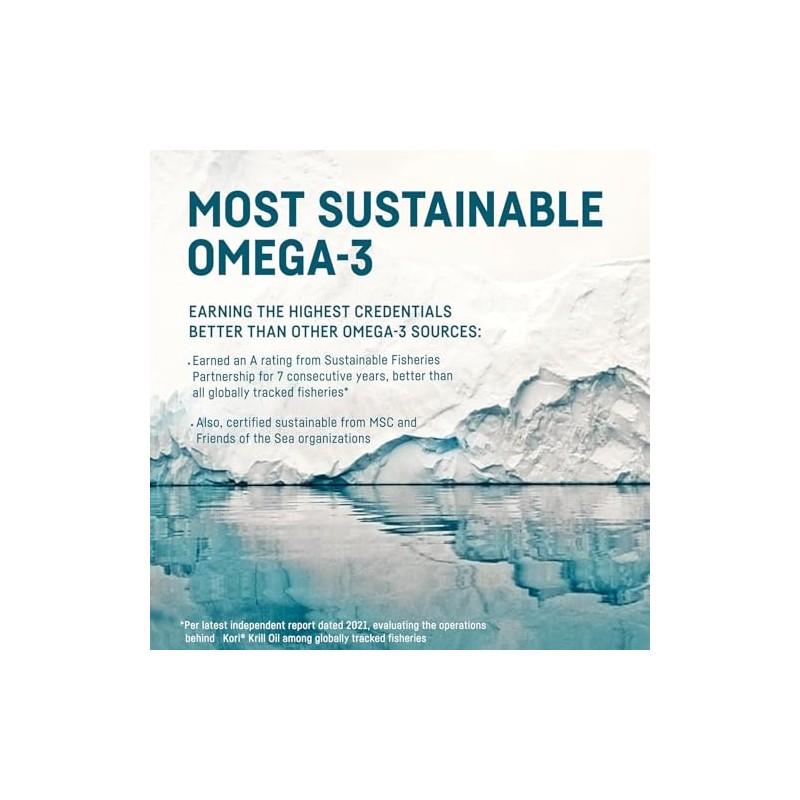 Kori Krill Suplemento de Omega 3, aceite de krill antártico