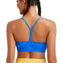 RUNNING GIRL Sports Bras for Women,Y-Back Medium Support Workout Sports Bra Padded Racerback Supportive Bras Push up(WX3048 Cerulean Blue L)