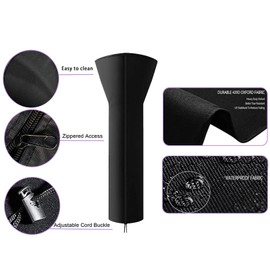 Outdoor Patio Heater Covers Waterproof with Zipper,Outdoor Heater Covers for Patio Propane Waterproof Outdoor Propane Heater Cover Heat Lamp Cover 88" Height x 33" Dome x 19" Base,Black