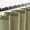 VOILYBIRD Sage Green Farmhouse Linen Shower Curtain, Modern Chic Bath
