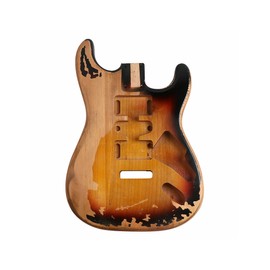 Sunsmile Relic Electric Guitar Body Nitro Alder Strat Style H-S-H Route DIY Guitar Body 3 Tone Sunburst.