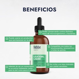 Hebbe Leucidal V2.0 Conservador Natural 100 g | Antimicrobiano Amplio Espectro | No Irritante | Compatible con Varias Fórmulas