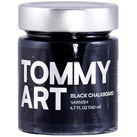 Tommy Art Varnish Chalkboard Paint, Black, 140 ml Jar (AS072 – 140 cm