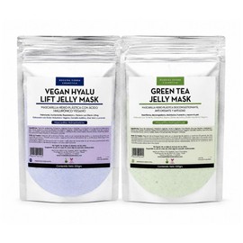 Nuestra Tierra Cosmética Kit Mascarillas Hidro-Plásticas Vegan Hyalu Lift y Té Verde, para Todo Tipo de Piel, 2 Piezas