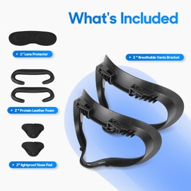 2Set Quest 2 Face Pad with Vent Heat Dissipation, TechKen Meta Quest 2 Face Cover Bracket Foam Face Pad VR Accessories Compatible with Quest 2 Headset, Vent Air-Circulation Design