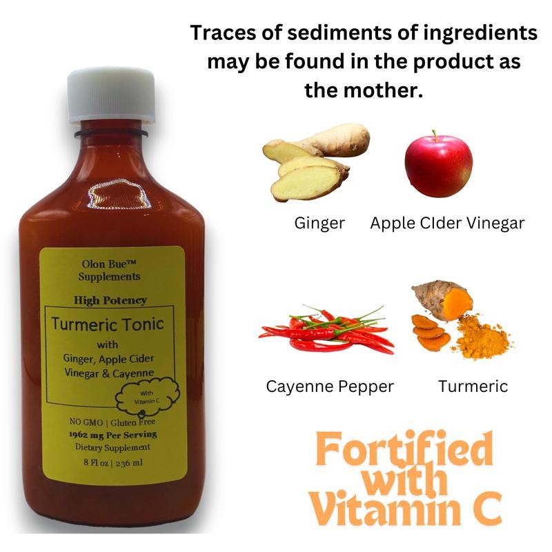 Turmeric Tonic with Ginger, Apple Cider Vinegar, Cayenne Pepper Herbal