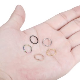 Xpircn Nose Rings 18G 10 mm Septum Clicker Hoops Stainless Steel Hinged Ring Nose Lip Helix Tragus Cartilage Rings Daith Earring Clicker Hoop